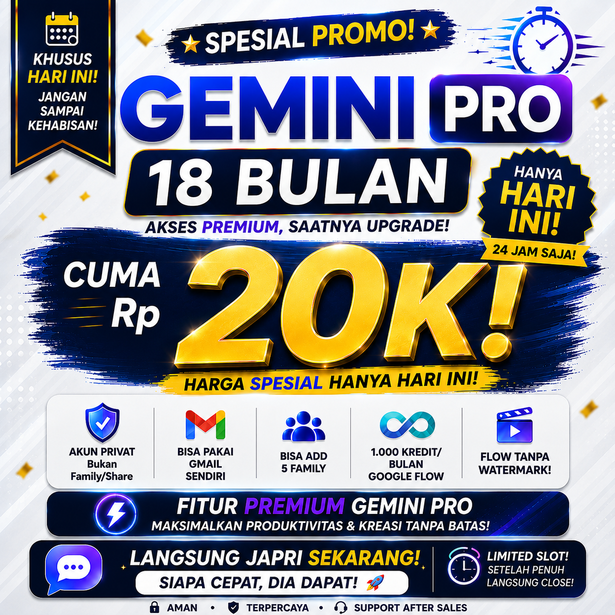 Gemini Pro 18 Bulan (HEAD & PRIVAT BUKAN SHARING) - AI